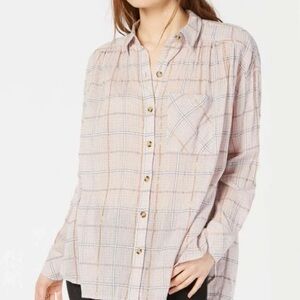 Free people Break my Stride button up Blouse $128 new
